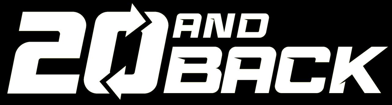 20 and Back logo in white on black